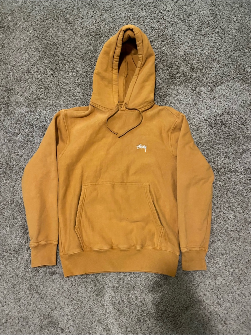 Stussy Mustard Pullover Hoodie - Warm Gold Tone